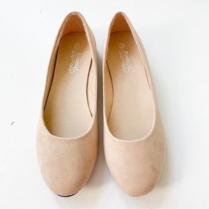 Rosegirl Beige Faux Suede Flats F10133-A